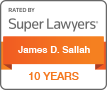 Super Lawyers - James D. Sallah 10 years