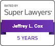Super Lawyers - Jeffrey L. Cox 5 years